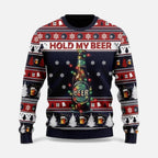 Weihnachtspullover Herren im Winterstil mit Motiv