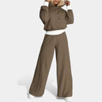 Damen Freizeitset mit Hoodie und weitem Bein