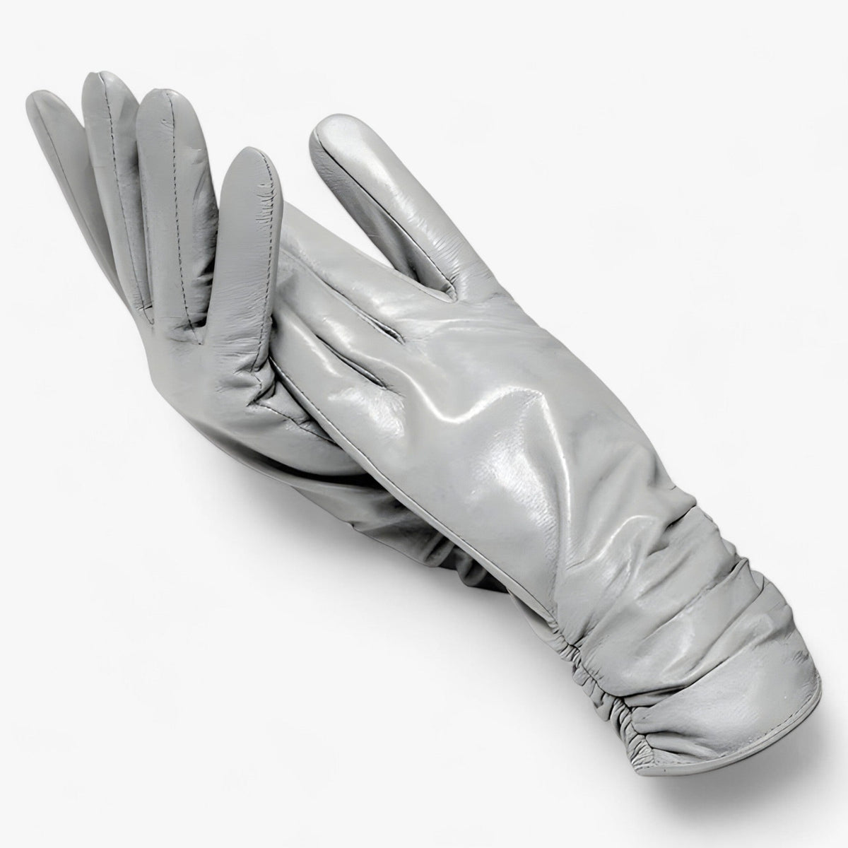 Damen Lederhandschuhe aus Schafsleder mit Raffung – Gefütterte Winterhandschuhe, Herbst Winter