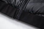Herren Hybrid-Daunenjacke mit Kapuze und Frottee-Ärmeln – Steppjacke mit Samtfutter, Herbst Winter