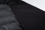 Herren Hybrid-Daunenjacke mit Kapuze und Frottee-Ärmeln – Steppjacke mit Samtfutter, Herbst Winter