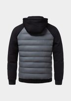 Herren Hybrid-Daunenjacke mit Kapuze und Frottee-Ärmeln – Steppjacke mit Samtfutter, Herbst Winter