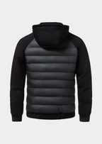 Herren Hybrid-Daunenjacke mit Kapuze und Frottee-Ärmeln – Steppjacke mit Samtfutter, Herbst Winter