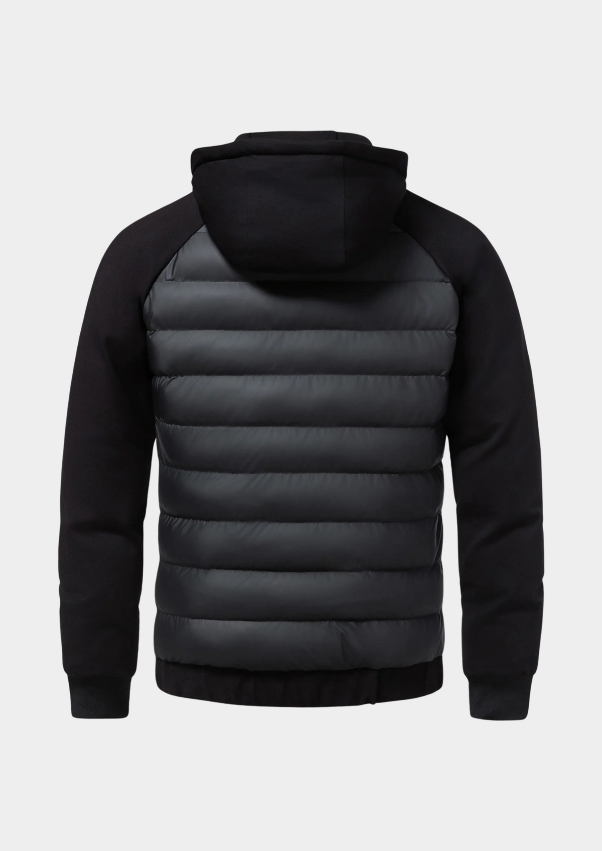Herren Hybrid-Daunenjacke mit Kapuze und Frottee-Ärmeln – Steppjacke mit Samtfutter, Herbst Winter