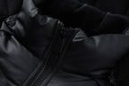 Herren Hybrid-Daunenjacke mit Kapuze und Frottee-Ärmeln – Steppjacke mit Samtfutter, Herbst Winter