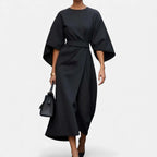 Elegantes Langarm Midikleid Damen