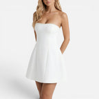 Damen Bandeau Minikleid mit Schleife