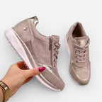 Damen Sneaker mit Reißverschluss und Schnürung