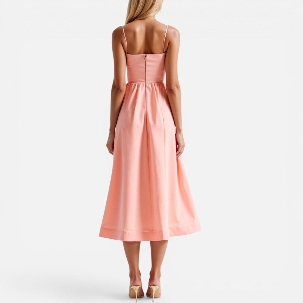 Midikleid mit Spaghettiträgern