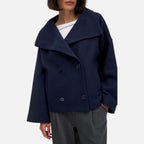 Damen Wollmix Kurzmantel mit Doppelreiher