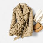 Gesteppte Jacke mit Bindegürtel für Damen