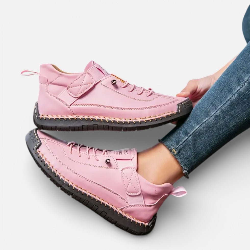 Orthopädische Damen Sneaker mit Klettverschluss und Schnürung