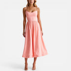 Midikleid mit Spaghettiträgern