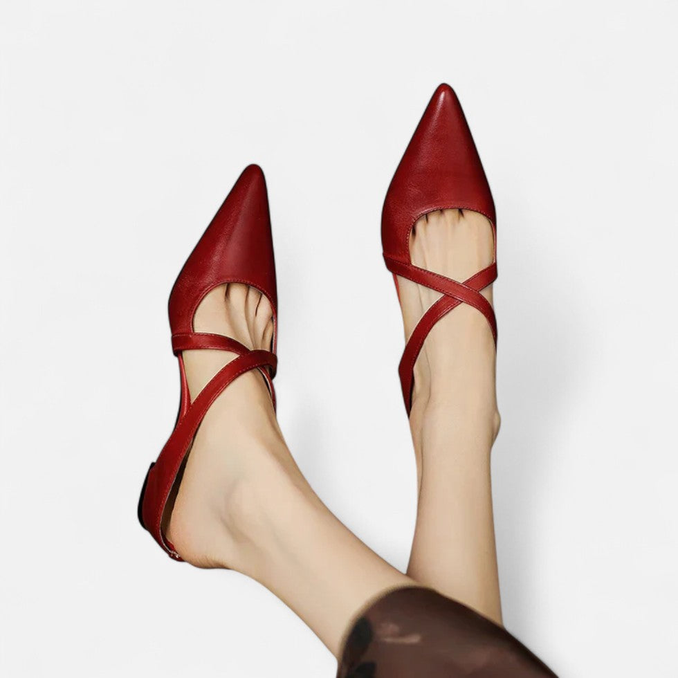 Spitze Flats mit Riemchen für Damen