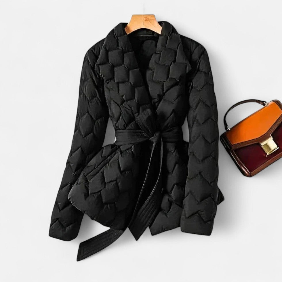 Gesteppte Jacke mit Bindegürtel für Damen