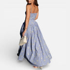 Langes Trägerkleid mit Eleganz Blumenmuster
