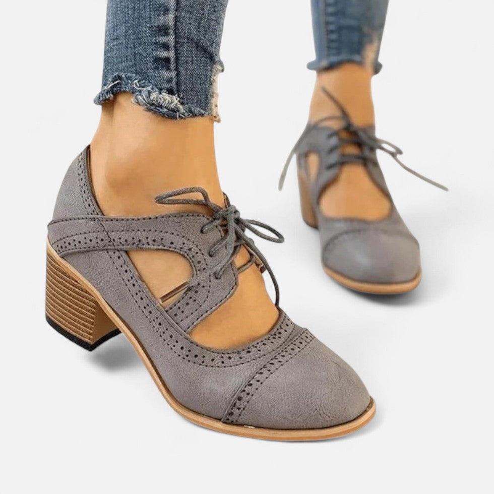 Damen Schnürpumps mit Blockabsatz