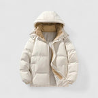 Herren Puffer Steppjacke gefüttert mit abnehmbarer Kapuze – warme Winterjacke