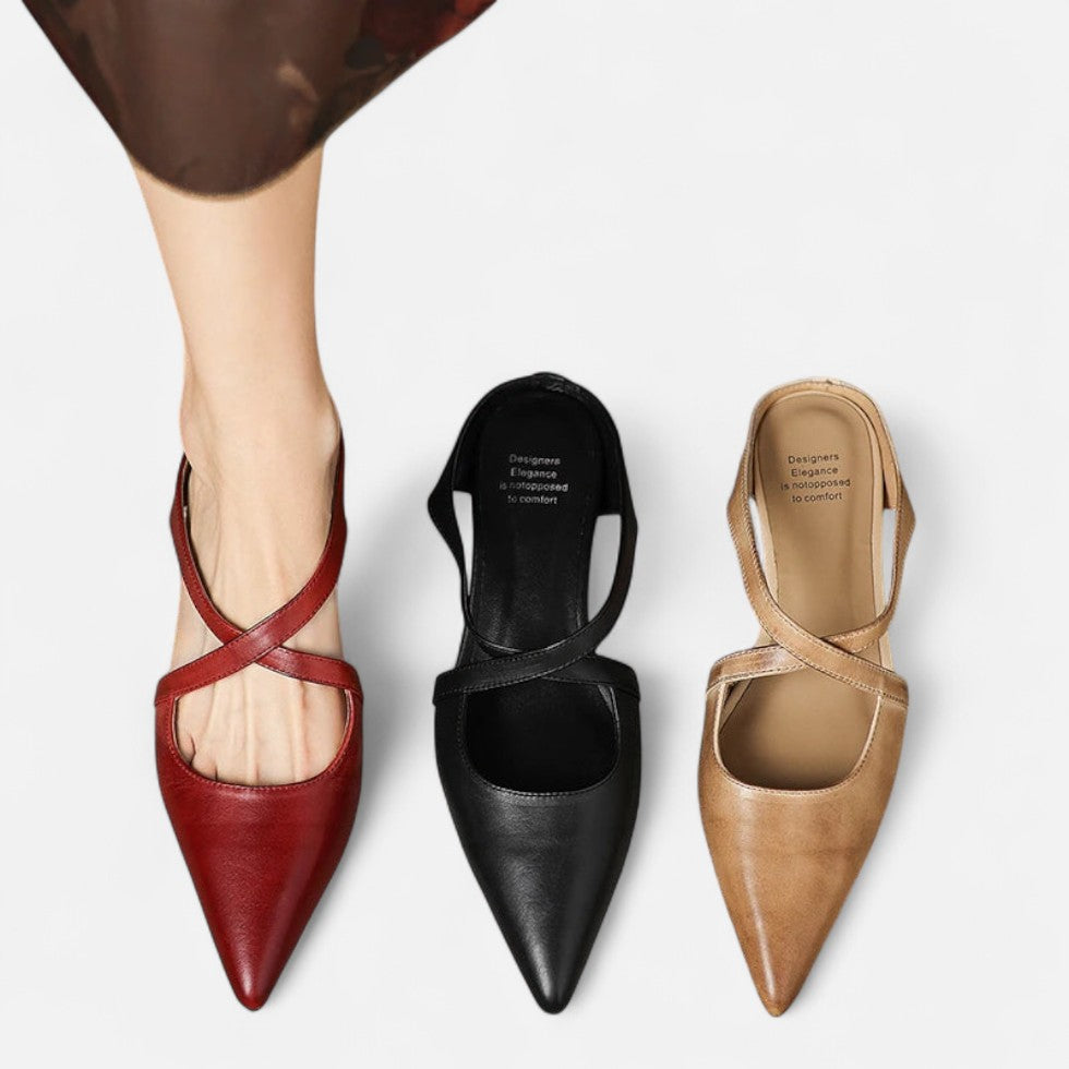 Spitze Flats mit Riemchen für Damen