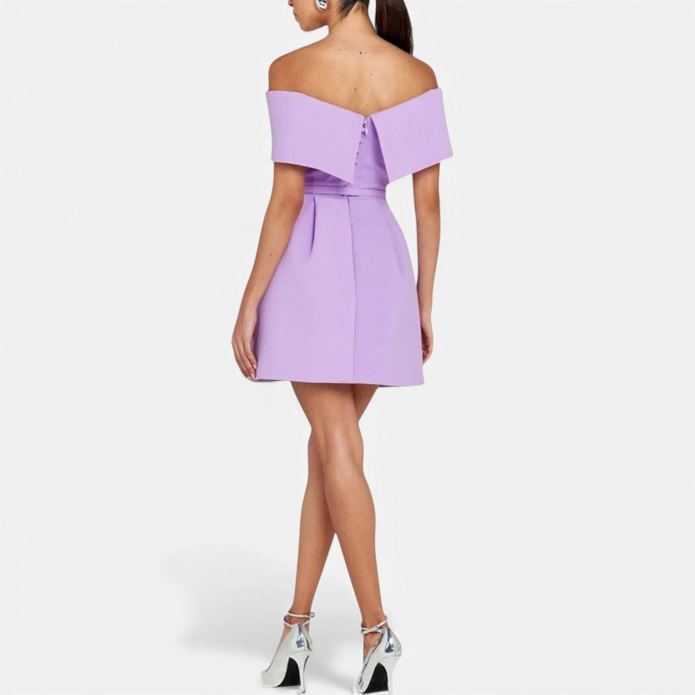 Schulterfreies Cocktailkleid Damen mit elegantem Faltendetail