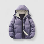Herren Puffer Steppjacke gefüttert mit abnehmbarer Kapuze – warme Winterjacke