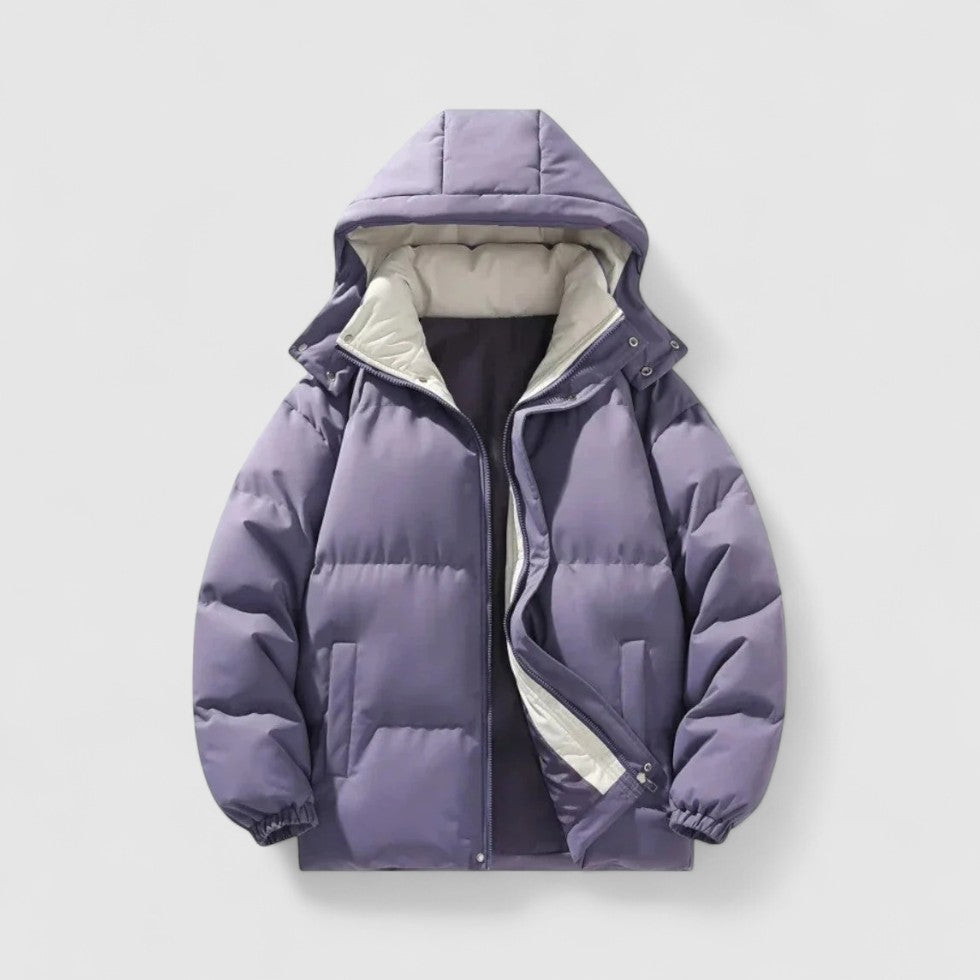 Herren Puffer Steppjacke gefüttert mit abnehmbarer Kapuze – warme Winterjacke
