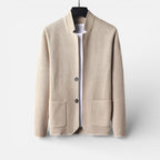 Herren Strickjacke mit Knopfleiste und strukturiertem Stoff