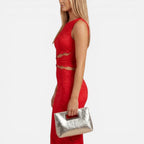 Zweiteiliges Spitzenkleid mit Crop Top und Midirock