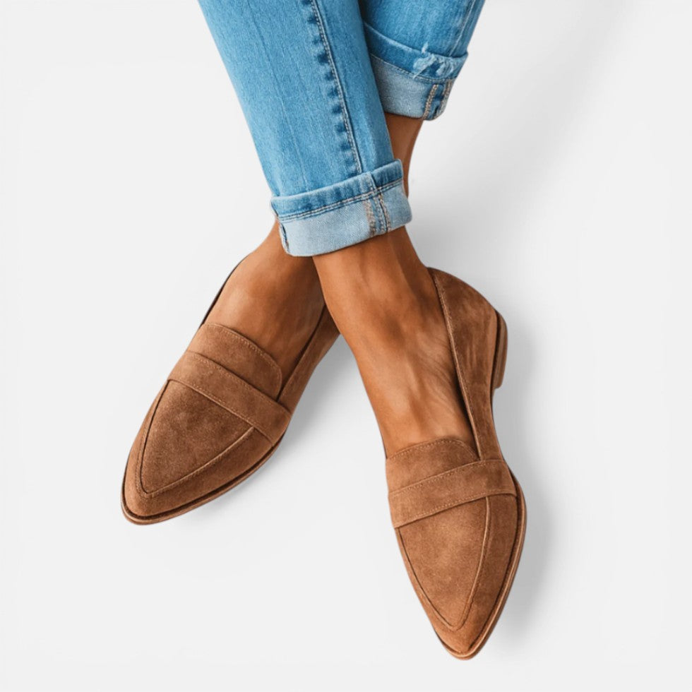 Damen Loafer mit spitzer Form und flachem Absatz