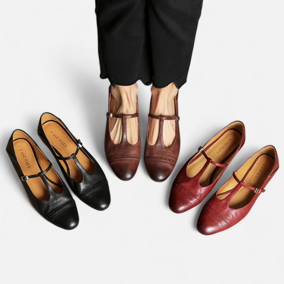 Elegante Flats mit Vintage Riemchen für Damen