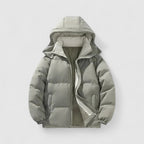 Herren Puffer Steppjacke gefüttert mit abnehmbarer Kapuze – warme Winterjacke