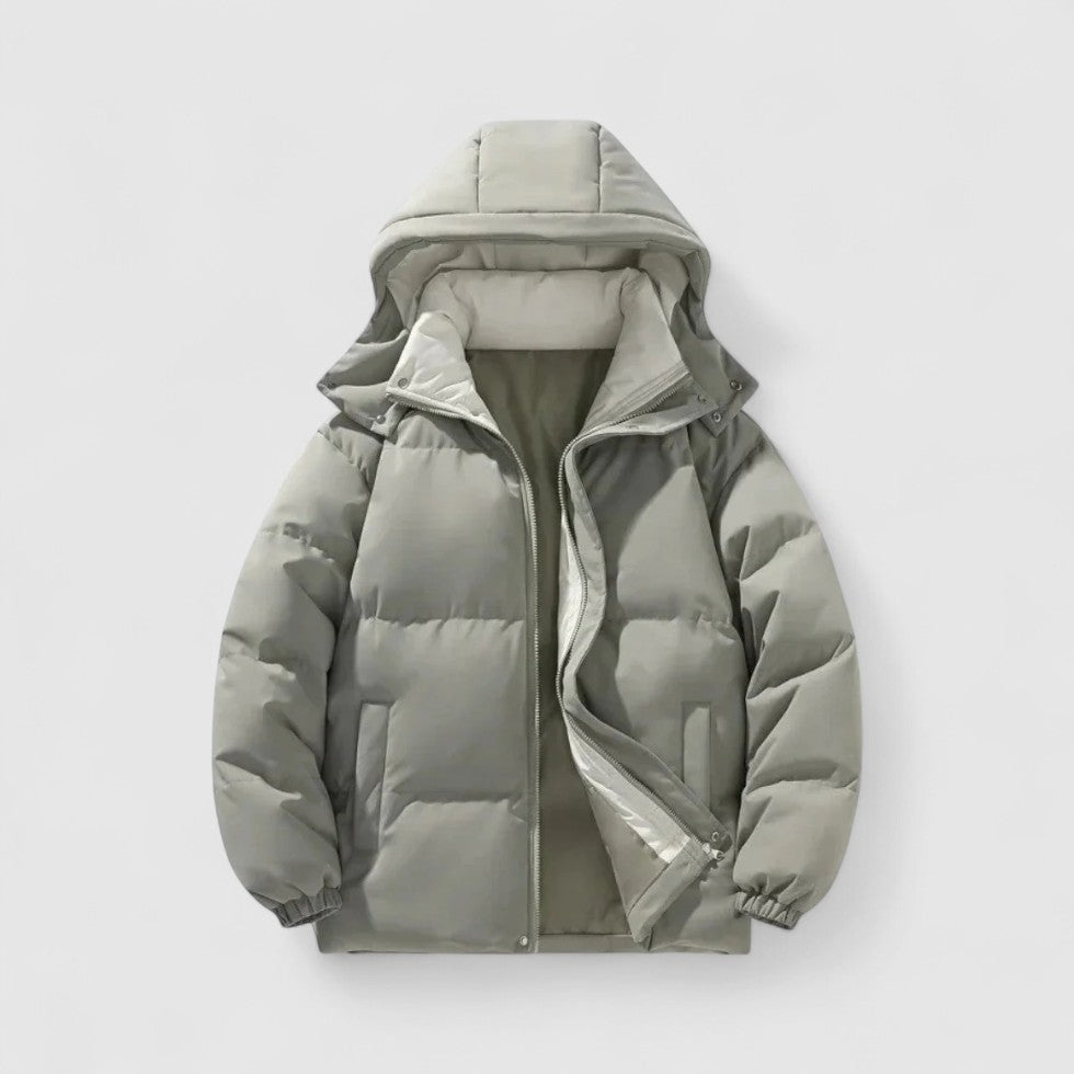 Herren Puffer Steppjacke gefüttert mit abnehmbarer Kapuze – warme Winterjacke