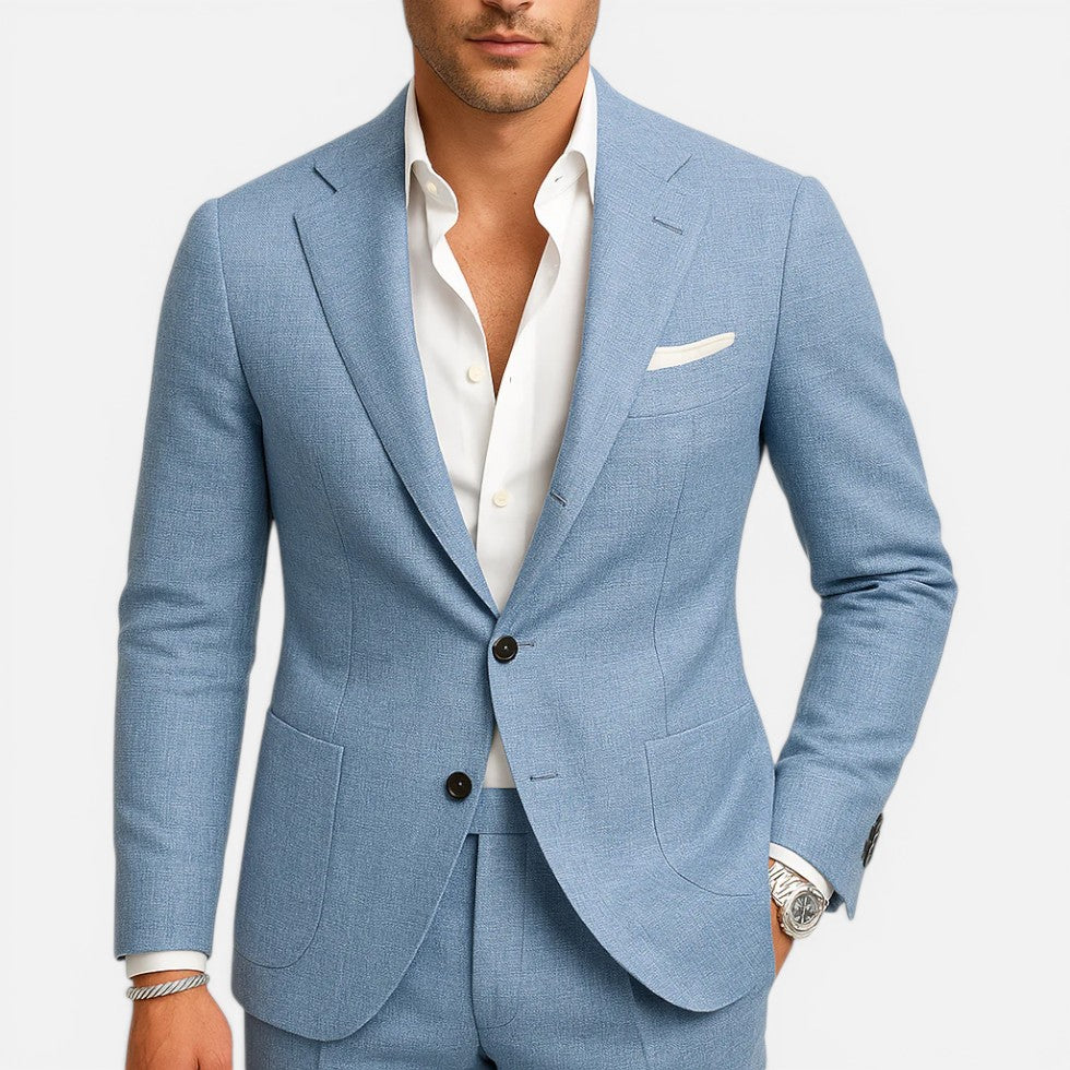 Herren Business Anzug mit schmaler Passform und Knopfleiste