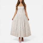 Floral Midikleid für Hochzeitsgäste mit Trägern