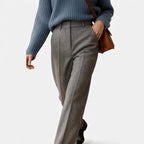 Damen Stoffhose mit Fischgrätenmuster