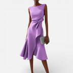 Damen Maxikleid mit V Ausschnitt und fließender Silhouette