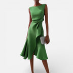 Damen Maxikleid mit V Ausschnitt und fließender Silhouette