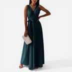 Maxikleid mit Wickeloptik und Taillengürtel