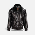 Herren Lederjacke mit Kunstfellkragen