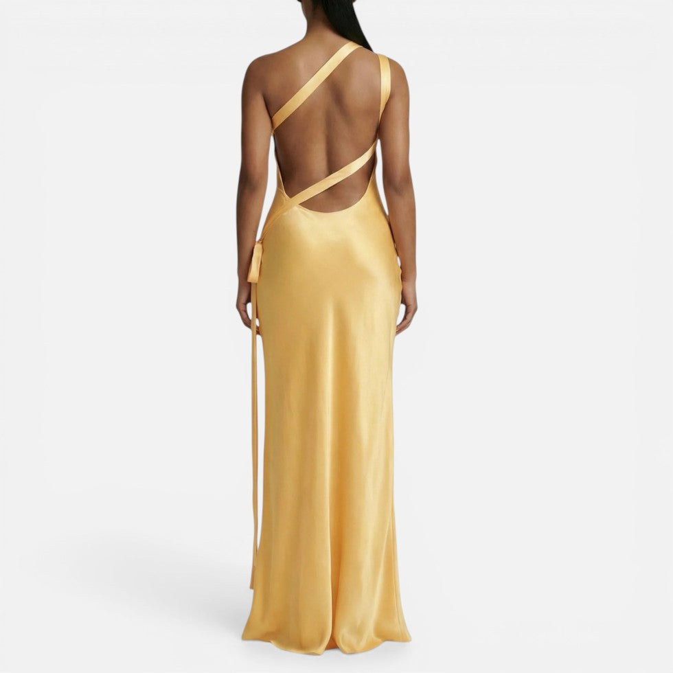 Damen Maxikleid mit One Shoulder und Rückenausschnitt