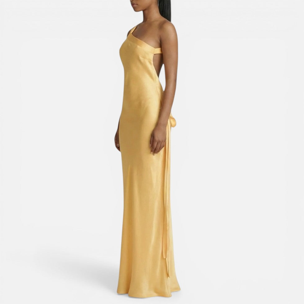 Damen Maxikleid mit One Shoulder und Rückenausschnitt