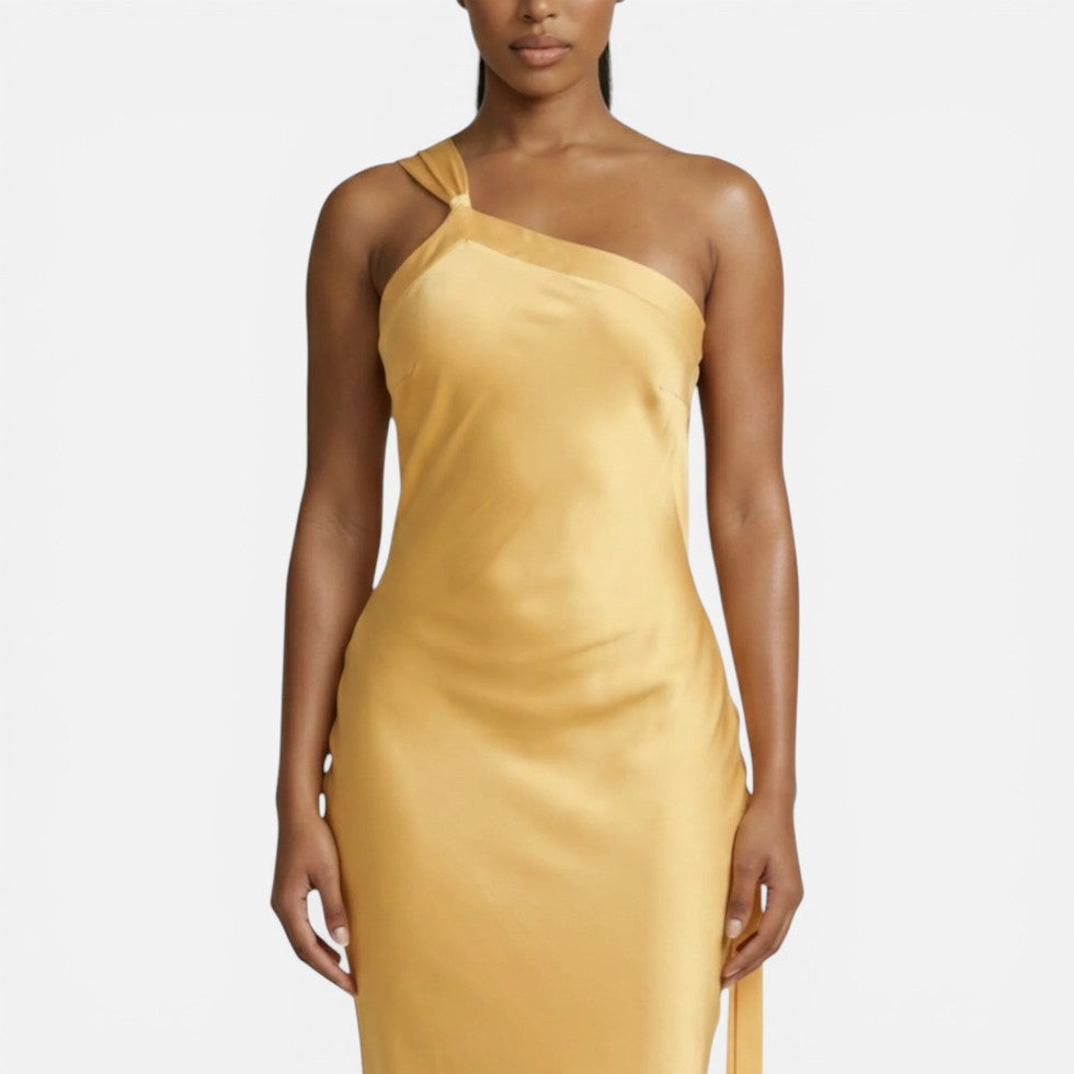 Damen Maxikleid mit One Shoulder und Rückenausschnitt