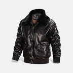 Herren Lederjacke mit Kunstfellkragen