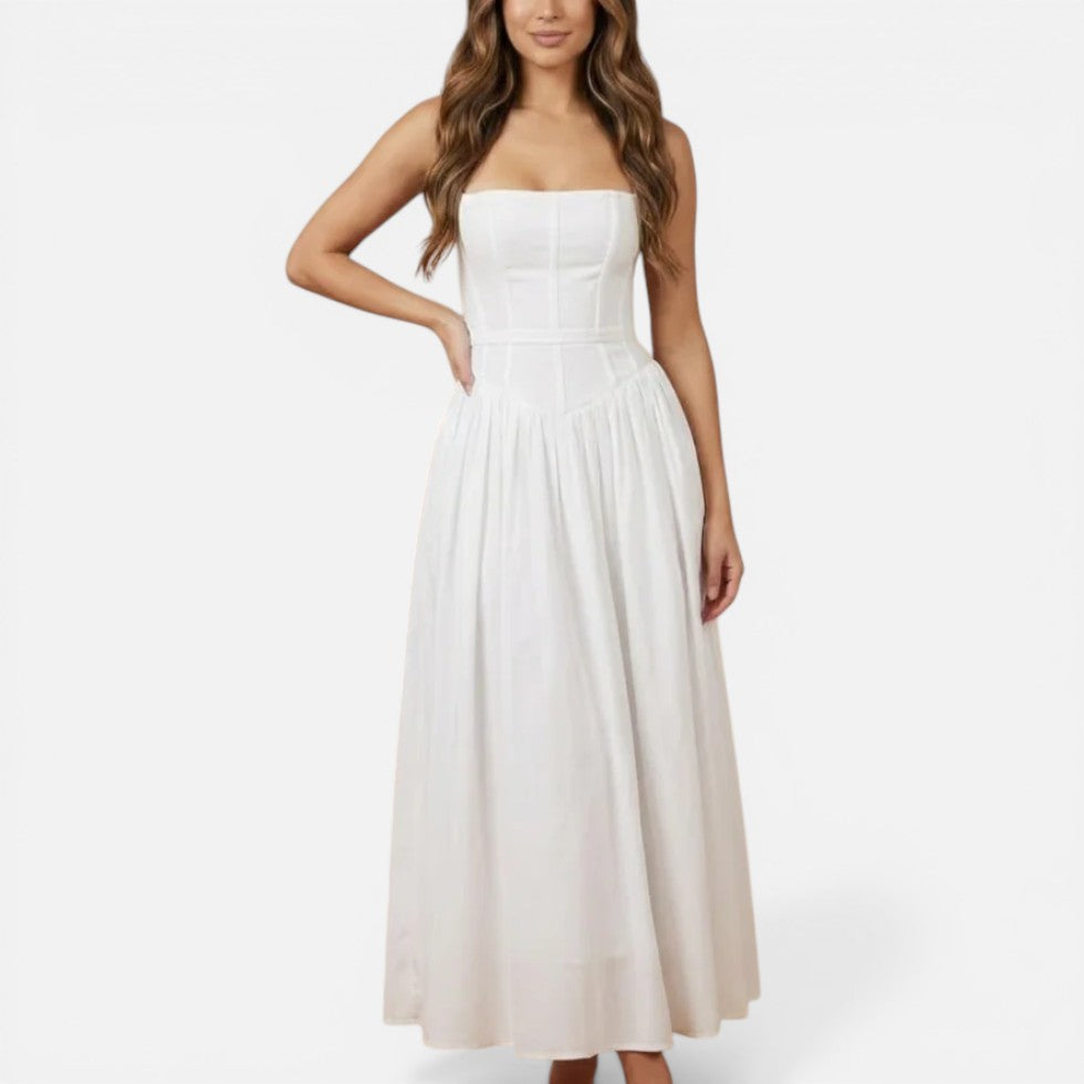 Floral Midikleid für Hochzeitsgäste mit Trägern