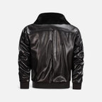Herren Lederjacke mit Kunstfellkragen