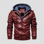 Kunstlederjacke mit Kapuze für Herren