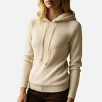 Damen Strick Hoodie mit weichem Rippmaterial
