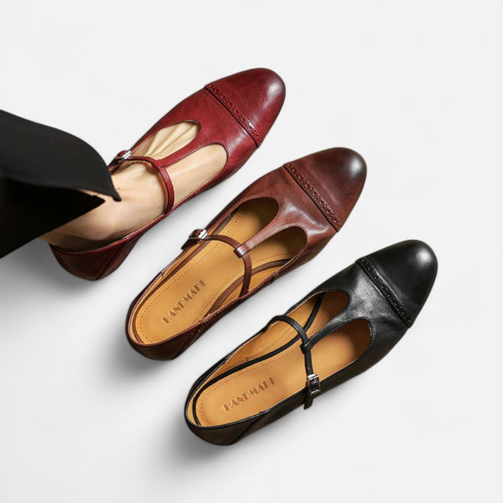 Elegante Flats mit Vintage Riemchen für Damen