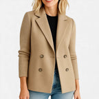 Damen Strickblazer mit Strukturärmeln