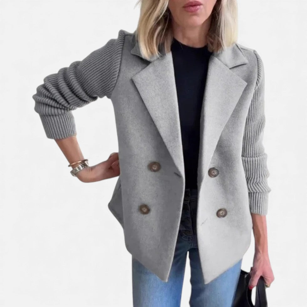 Damen Strickblazer mit Strukturärmeln